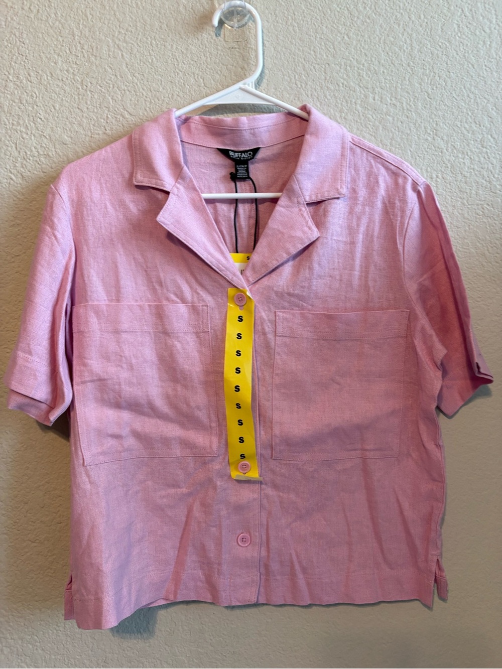 Buffalo David Bitton Light Pink Short-Sleeve Button-Down Shirt